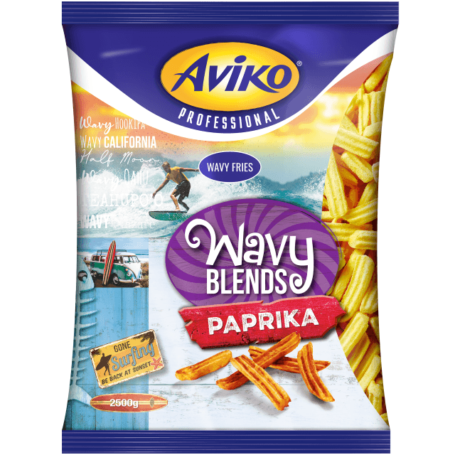 aviko wavy blends pommes frites färdigkryddade vågiga fries