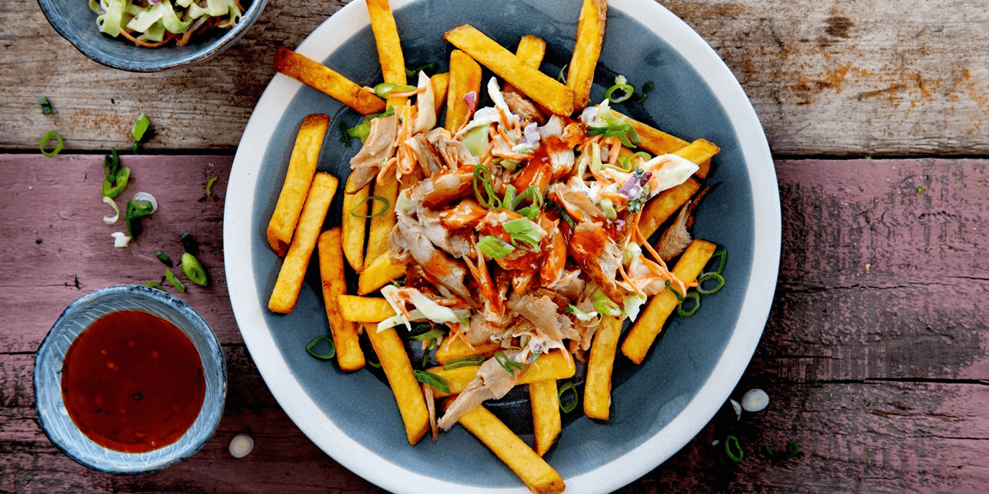 aviko super crunch pommes frites i ett vegetariskt recept med grönsaker